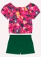 Nanai - Conjunto Infantil Menina em Algodão Azul Marinho - variação: Rosa