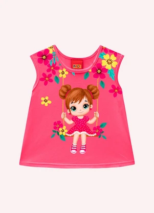 Kyly - Conjunto Infantil Menina em Algodão Rosa - KYLY