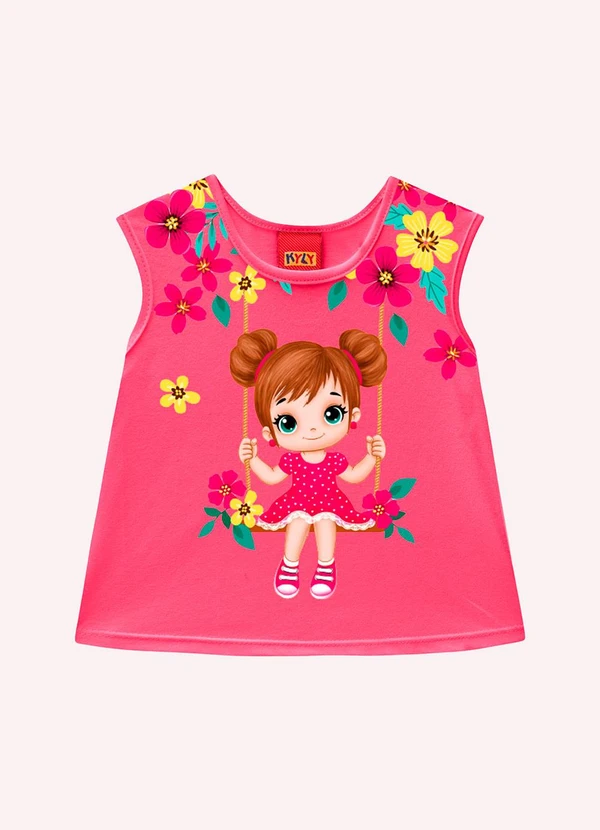 Kyly - Conjunto Infantil Menina em Algodão Rosa 2