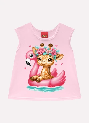Kyly - Conjunto Infantil Menina em Algodão Rosa - KYLY