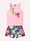 Kyly - Conjunto Infantil Menina em Algodão Rosa - variação: Rosa