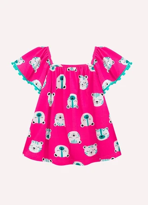Kyly - Conjunto Infantil Menina em Algodão Rosa - KYLY