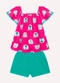 Kyly - Conjunto Infantil Menina em Algodão Amarelo - variação: Rosa