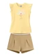 Mundi - Conjunto Infantil Menina em Cotton Rosa - variação: Amarelo