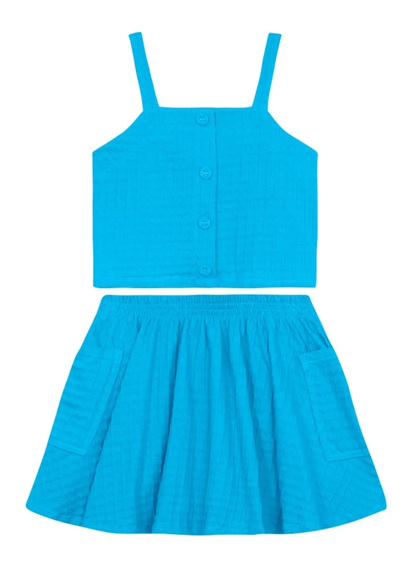 Brandili - Conjunto Infantil Menina em Cotton Azul
