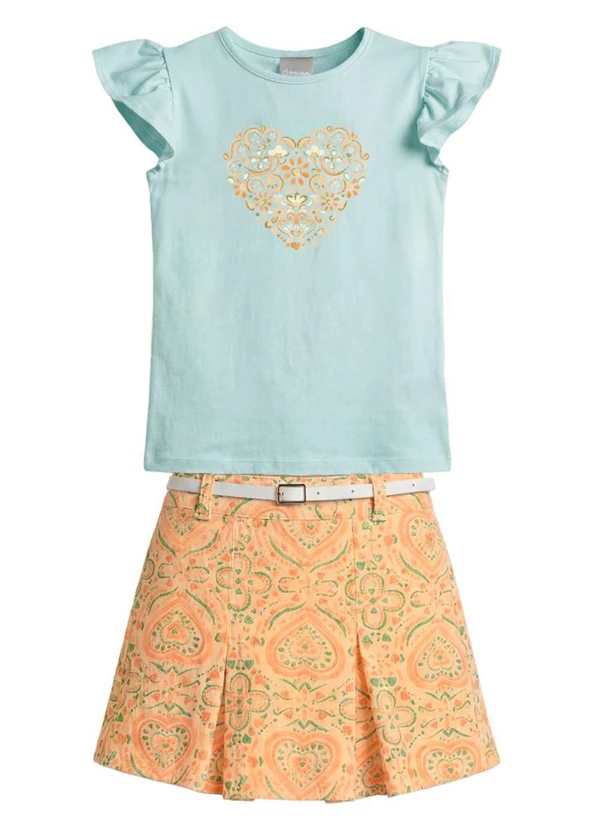 Mundi - Conjunto Infantil Menina em Cotton Verde