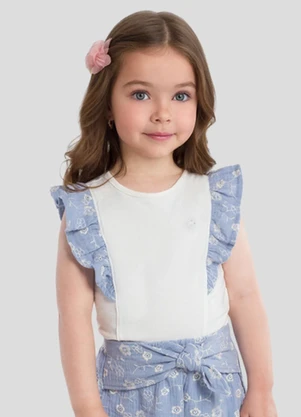Brandili - Conjunto Infantil Menina em Cotton Bege - BRANDILI