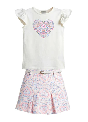 Brandili - Conjunto Infantil Menina em Cotton Bege - BRANDILI