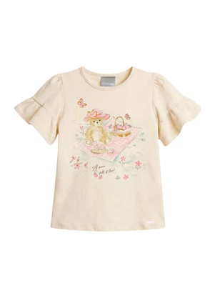 Brandili - Conjunto Infantil Menina em Cotton Bege - BRANDILI
