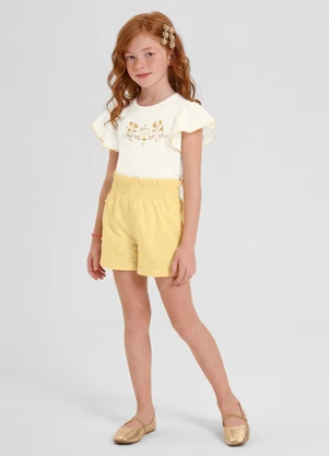 Mundi - Conjunto Infantil Menina em Cotton Bege - MUNDI