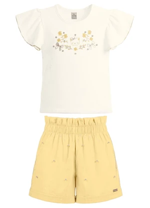 Mundi - Conjunto Infantil Menina em Cotton Bege - MUNDI