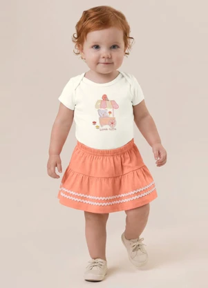 Brandili - Conjunto Infantil Menina em Cotton Bege - BRANDILI