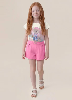 Brandili - Conjunto Infantil Menina em Cotton Bege - BRANDILI