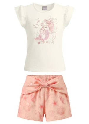 Mundi - Conjunto Infantil Menina em Cotton Bege - MUNDI