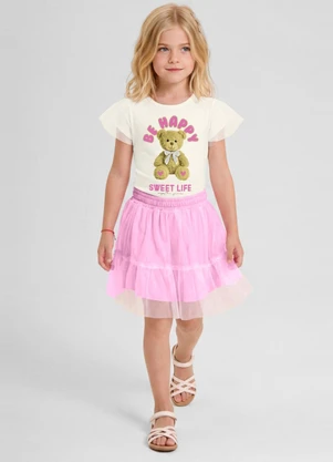 Mundi - Conjunto Infantil Menina em Cotton Bege - MUNDI