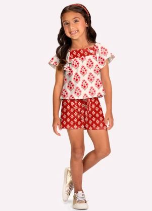Milon - Conjunto Infantil Menina em Cotton Bege - MILON