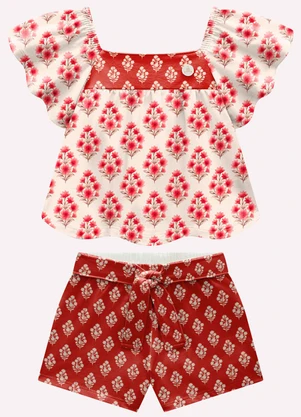 Milon - Conjunto Infantil Menina em Cotton Bege - MILON