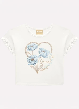 Milon - Conjunto Infantil Menina em Cotton Branco - MILON