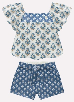 Milon - Conjunto Infantil Menina em Cotton Branco - MILON