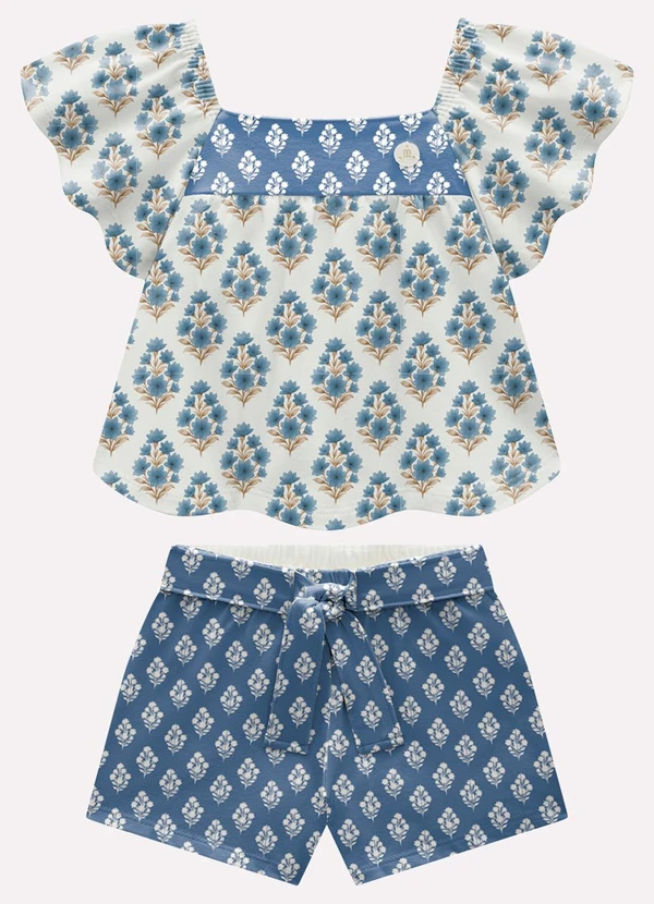 Milon - Conjunto Infantil Menina em Cotton Branco