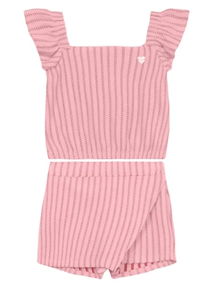 Brandili - Conjunto Infantil Menina em Cotton Especial Rosa - BRANDILI