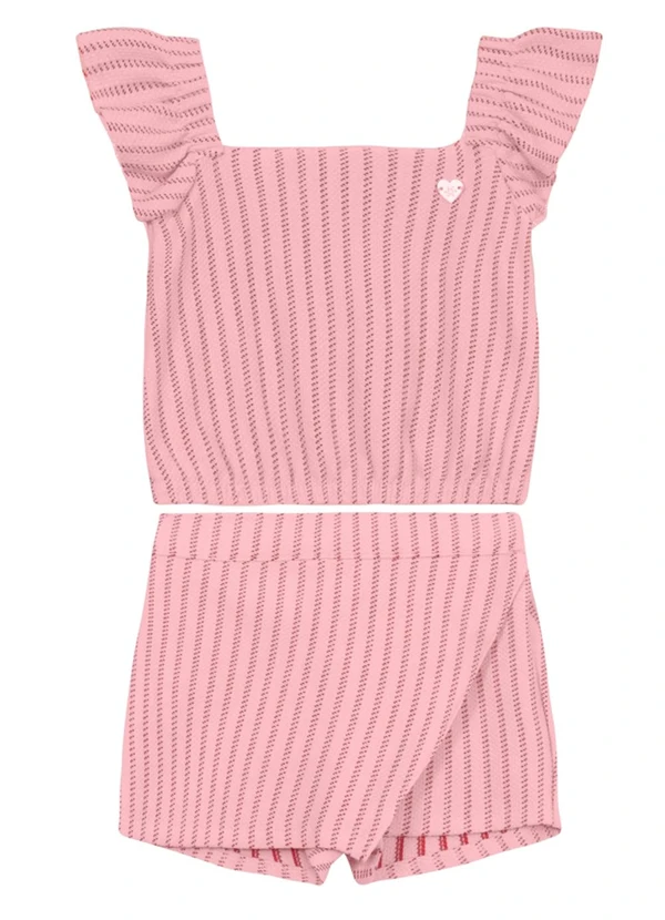 Brandili - Conjunto Infantil Menina em Cotton Especial Rosa