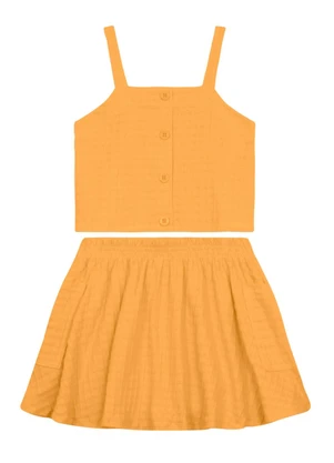 Brandili - Conjunto Infantil Menina em Cotton Laranja - BRANDILI