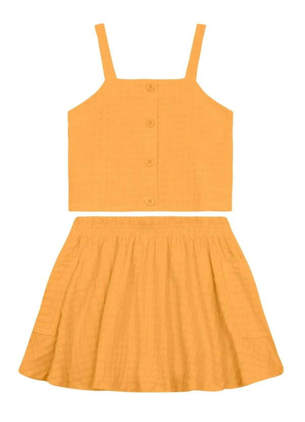 Brandili - Conjunto Infantil Menina em Cotton Laranja