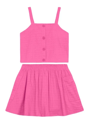 Brandili - Conjunto Infantil Menina em Cotton Rosa - BRANDILI