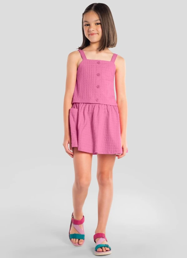 Brandili - Conjunto Infantil Menina em Cotton Rosa