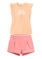 Mundi - Conjunto Infantil Menina em Cotton Rosa - variação: Rosa