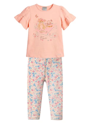Mundi - Conjunto Infantil Menina em Cotton Rosa - MUNDI