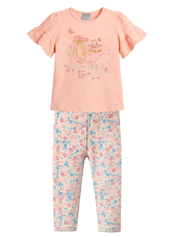 Mundi - Conjunto Infantil Menina em Cotton Rosa