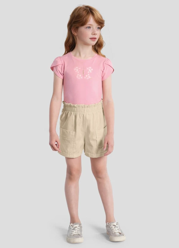 Mundi - Conjunto Infantil Menina em Cotton Rosa
