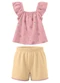 Brandili - Conjunto Infantil Menina em Cotton Verde - variação: Rosa