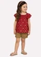 Milon - Conjunto Infantil Menina em Cotton Vermelho - variação: Vermelho