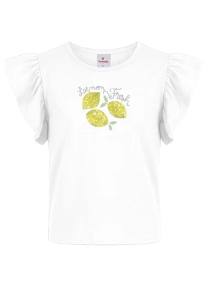 Brandili - Conjunto Infantil Menina em Fio Tinto Branco - BRANDILI