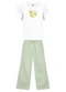 Brandili - Conjunto Infantil Menina em Fio Tinto Branco - variação: Branco