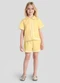 Brandili - Conjunto Infantil Menina em Malha Azul - variação: Amarelo