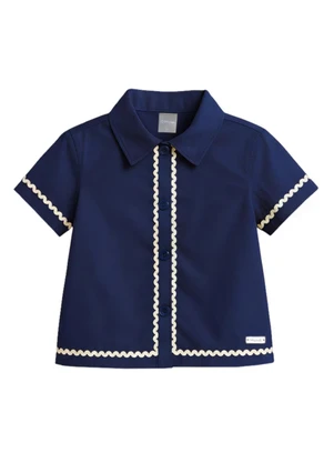 Brandili - Conjunto Infantil Menina em Malha Azul - BRANDILI