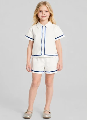 Mundi - Conjunto Infantil Menina em Malha Bege - MUNDI