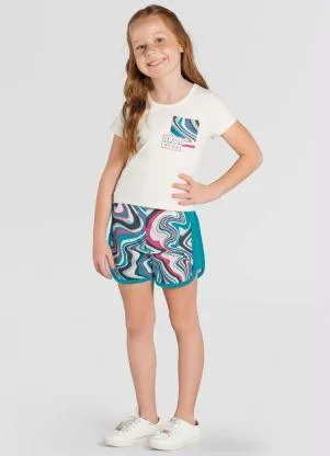 Brandili - Conjunto Infantil Menina em Malha Natural - BRANDILI