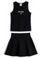 Brandili - Conjunto Infantil Menina em Malha Azul - variação: Preto