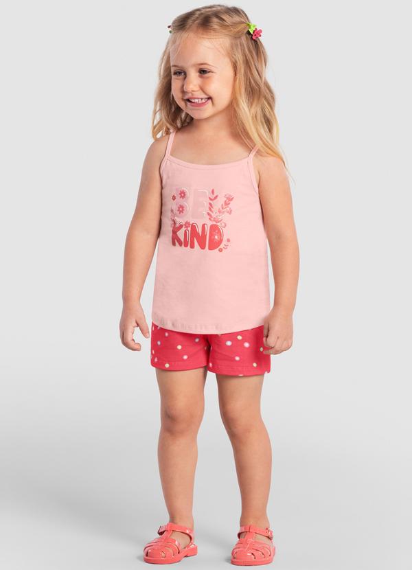 Brandili - Conjunto Infantil Menina em Malha Rosa