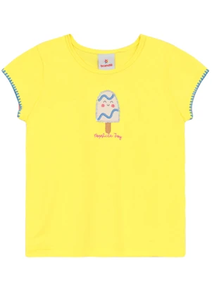 Brandili - Conjunto Infantil Menina em Meia Malha Amarelo - BRANDILI