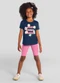 Brandili - Conjunto Infantil Menina em Meia Malha Azul - variação: Azul