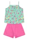 Brandili - Conjunto Infantil Menina em Meia Malha Rosa - variação: Azul