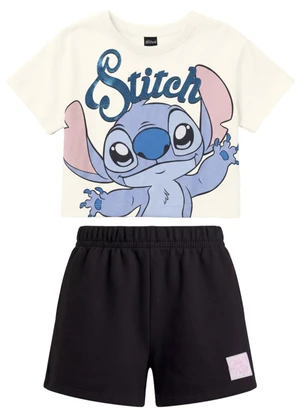 Brandili - Conjunto Infantil Menina em Meia Malha Bege - BRANDILI