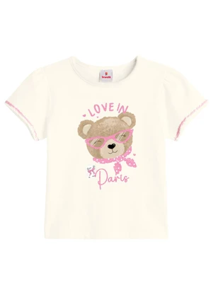 Brandili - Conjunto Infantil Menina em Meia Malha Bege - BRANDILI