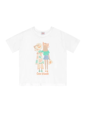 Brandili - Conjunto Infantil Menina em Meia Malha Branco - BRANDILI
